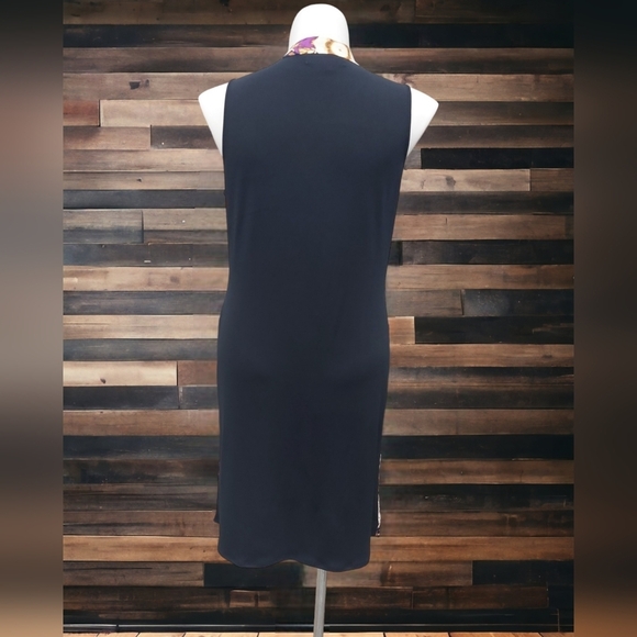 Ellen Tracy Tie Dye Sleeveless Lightweight Cowl Neck Feminine Dress Women's Sz L - Picture 2 of 10